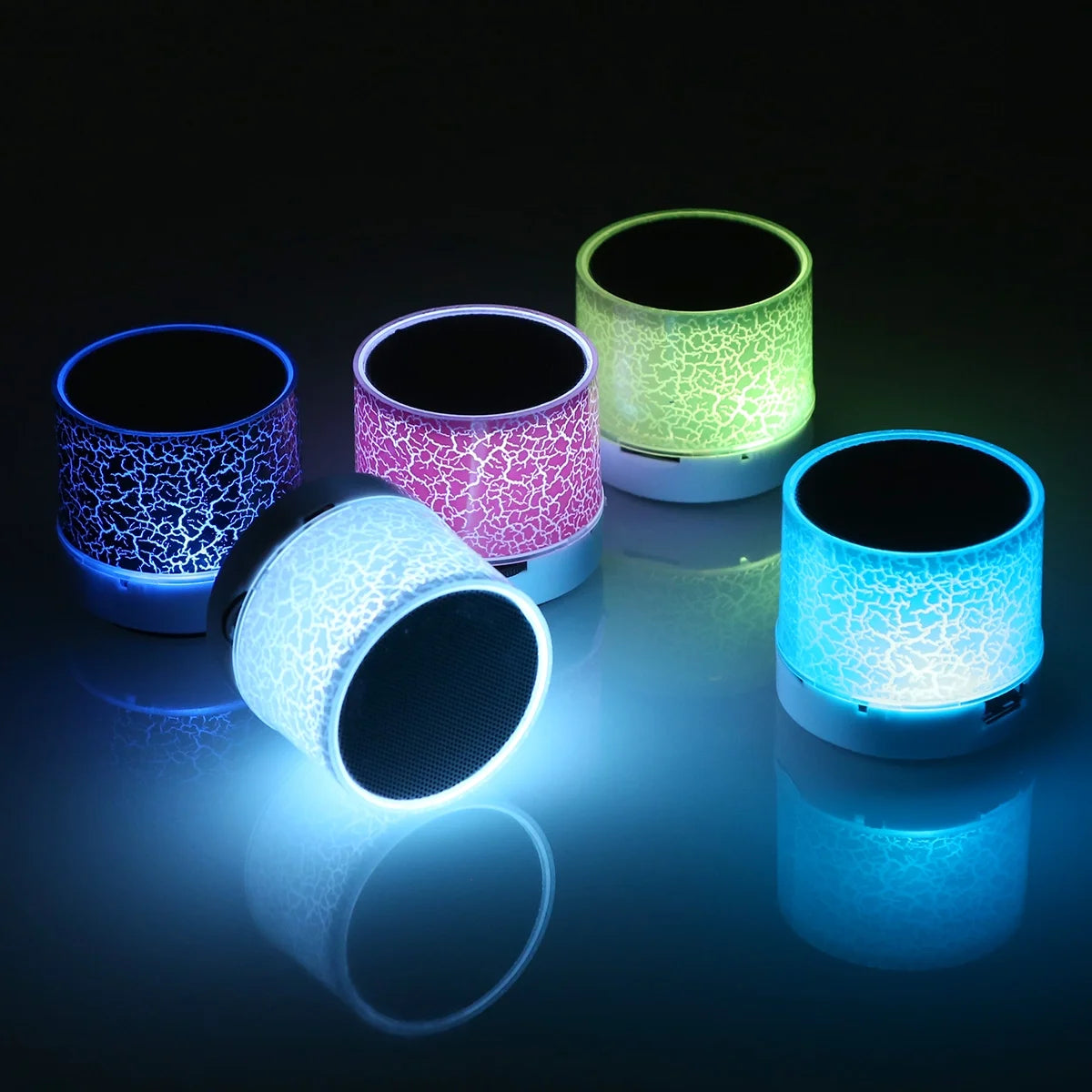 Portable Mini Bluetooth Speakers Wireless Hands Free LED Speaker with TF USB Sound Music for Mobile Phone