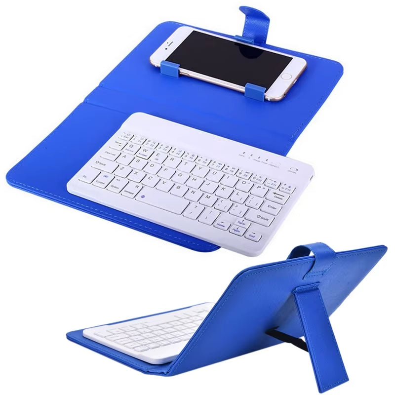 Wireless Bluetooth Keyboard for Iphone Huawei Xiaomi Tablet Mini Keyboard Mobile Phone Gaming Keyboard PU Case Support