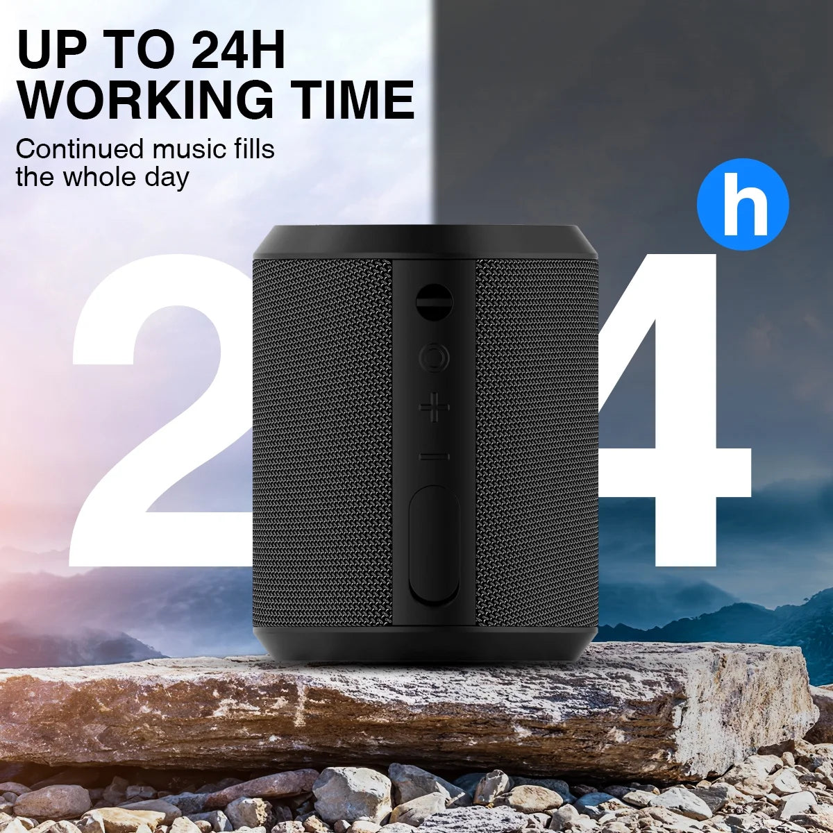 Outdoor Indoor Bluetooth Speaker, 24H Playtime Portable Home Wireless Bluetooth 5.0 Speaker with Stereo Bass, up to 100 Ft Bluetooth Range, IPX7 Waterproof Mini Bluetooth Speaker