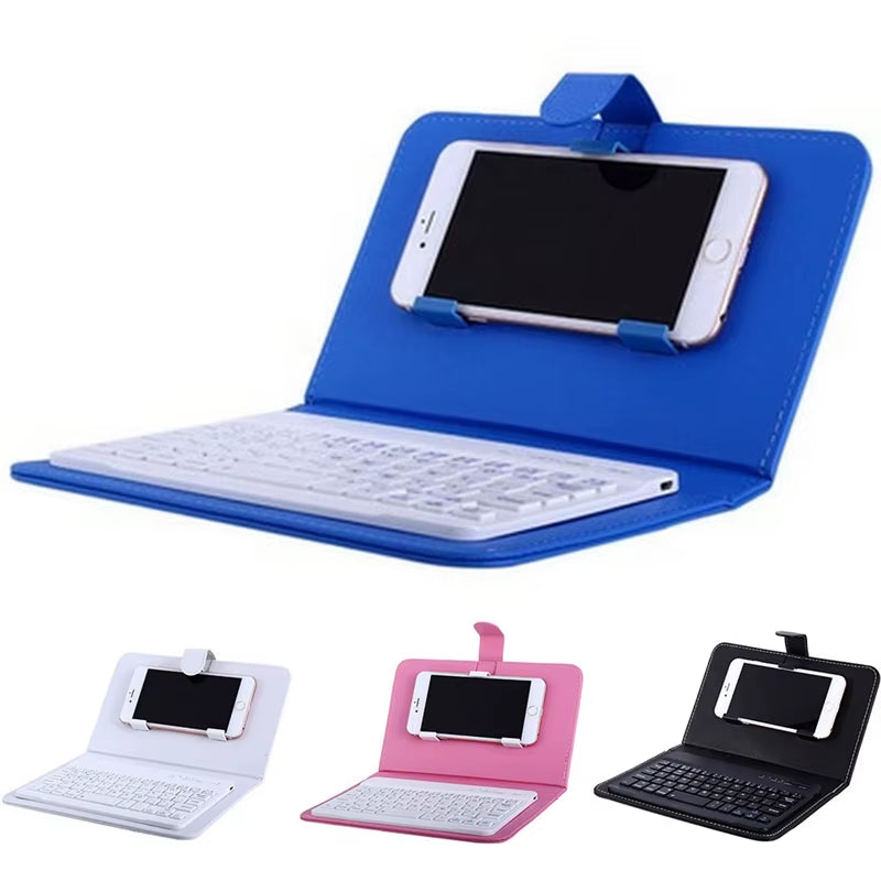 Wireless Bluetooth Keyboard for Iphone Huawei Xiaomi Tablet Mini Keyboard Mobile Phone Gaming Keyboard PU Case Support